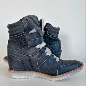 Diesel Carabas Hidden Wedge Leather Grey Sneakers 8.5/39